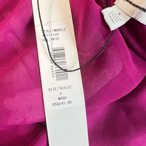 Anthropologie MLMonique Lhuillier Melanie Long-Sleeve V-Neck A-Line / size 6 - Picture 13 of 13